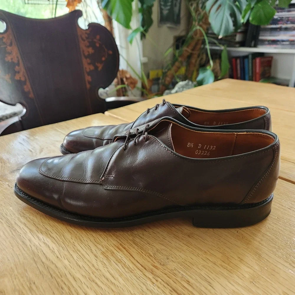 Allen Edmonds Burton Oxfords Mens Dress Shoes Size 8.5 Brown Leather Lace Up‎